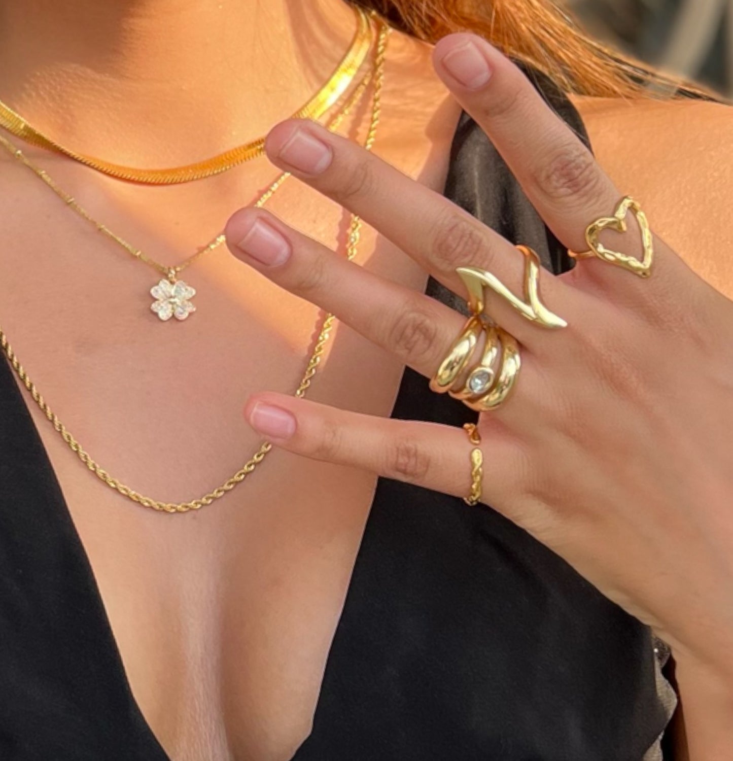 TRIPLE CHUNKY RING