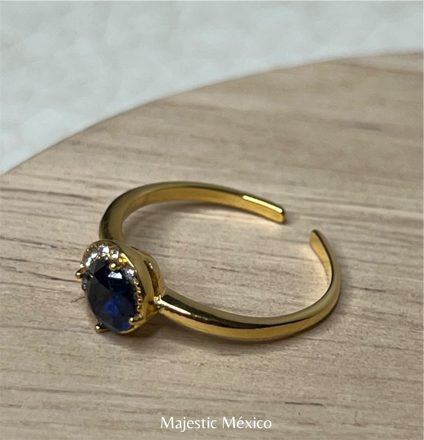 ANILLO AJUSTABLE CRISTAL AZUL