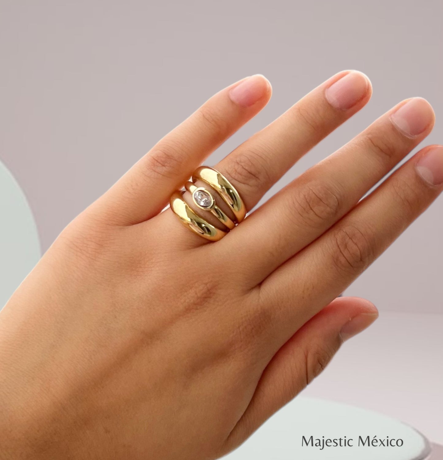 TRIPLE CHUNKY RING