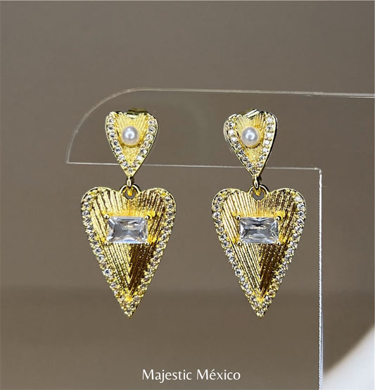 ARETES CORAZÓN COLGANTE