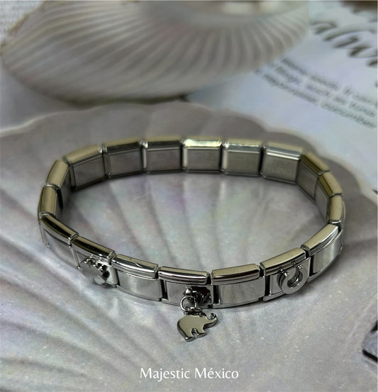 BRAZALETE ITALIANO DE LA SUERTE PLATEADO