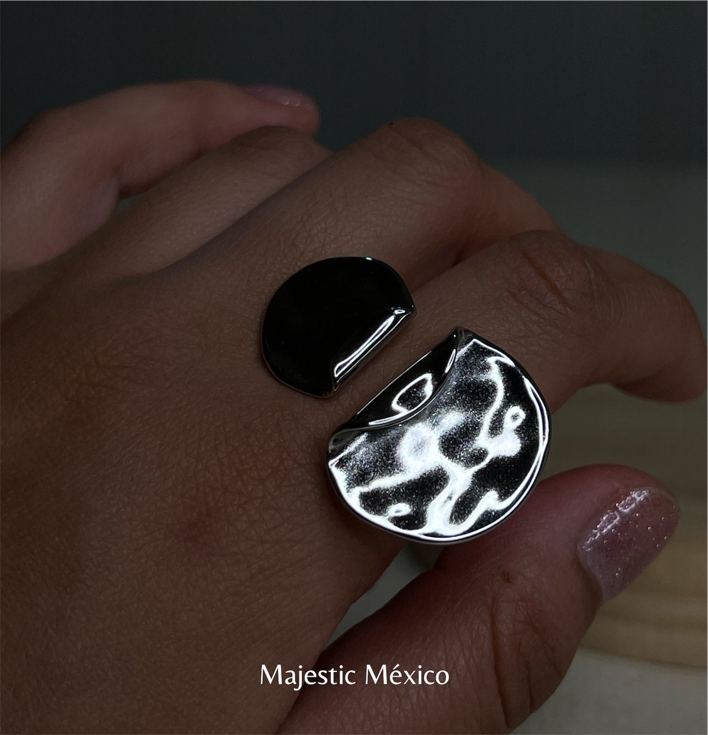 ANILLO AJUSTABLE ASIMÉTRICO PLATEADO