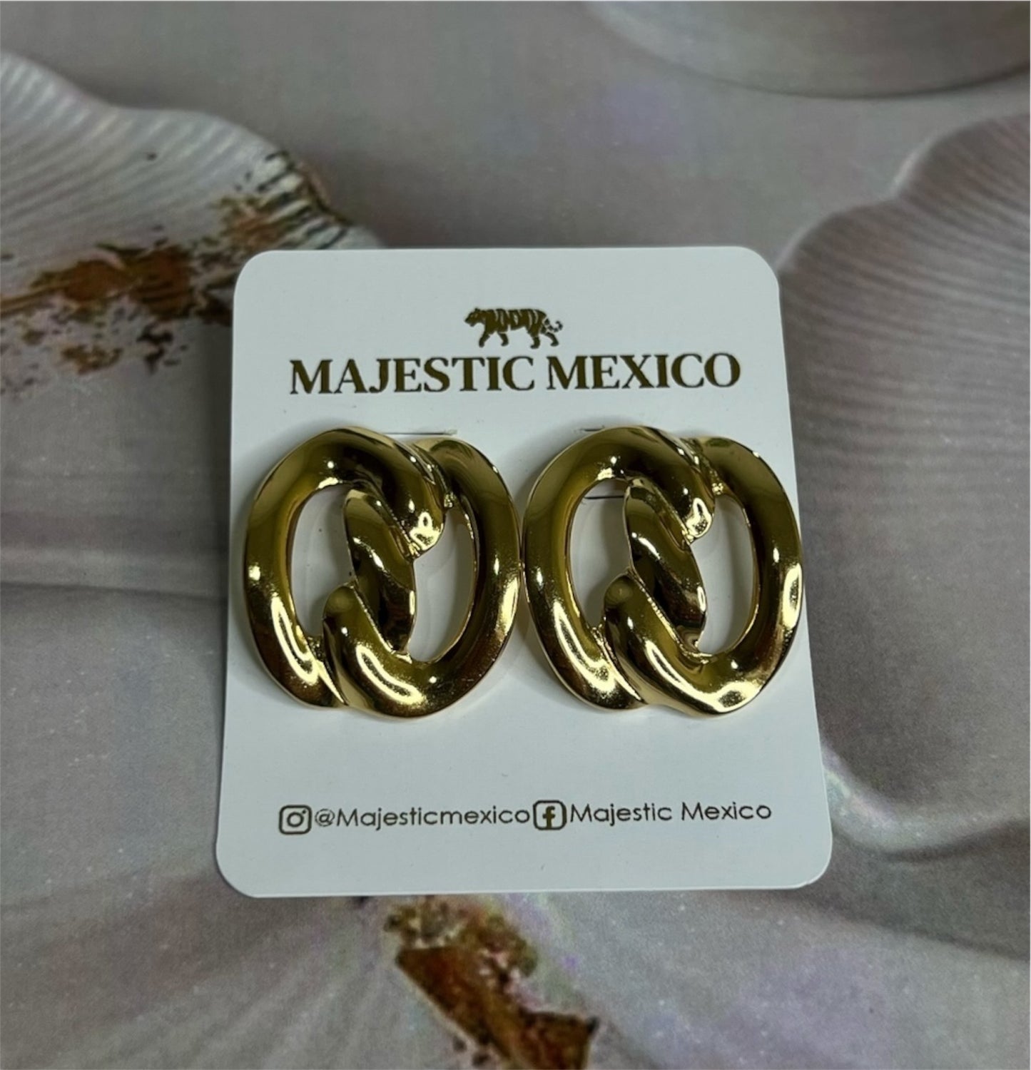 ARETES DE AROS ENTRELAZADOS