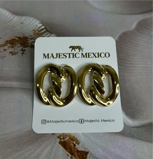 ARETES DE AROS ENTRELAZADOS