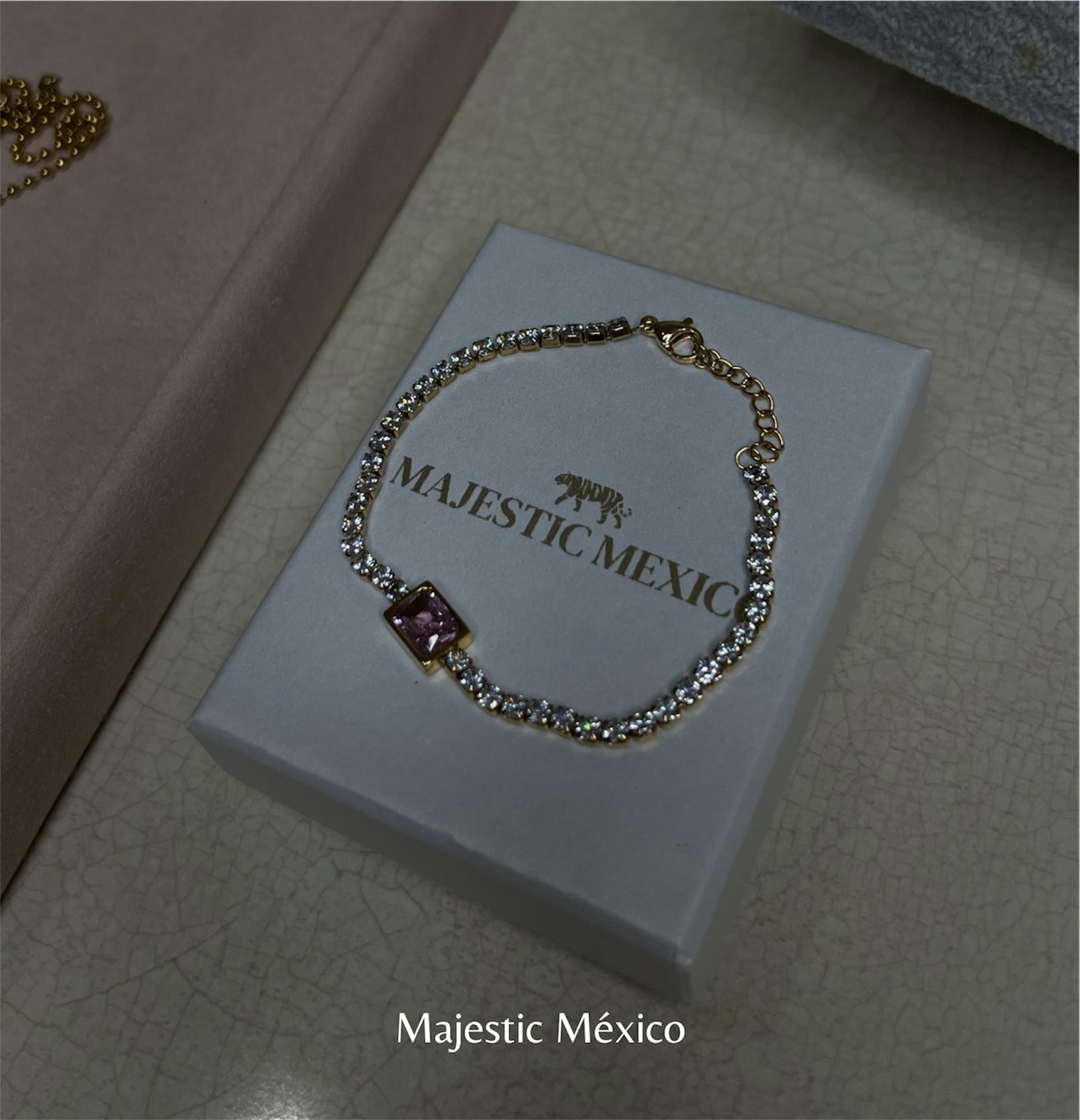PULSERA RECTÁNGULO ROSA