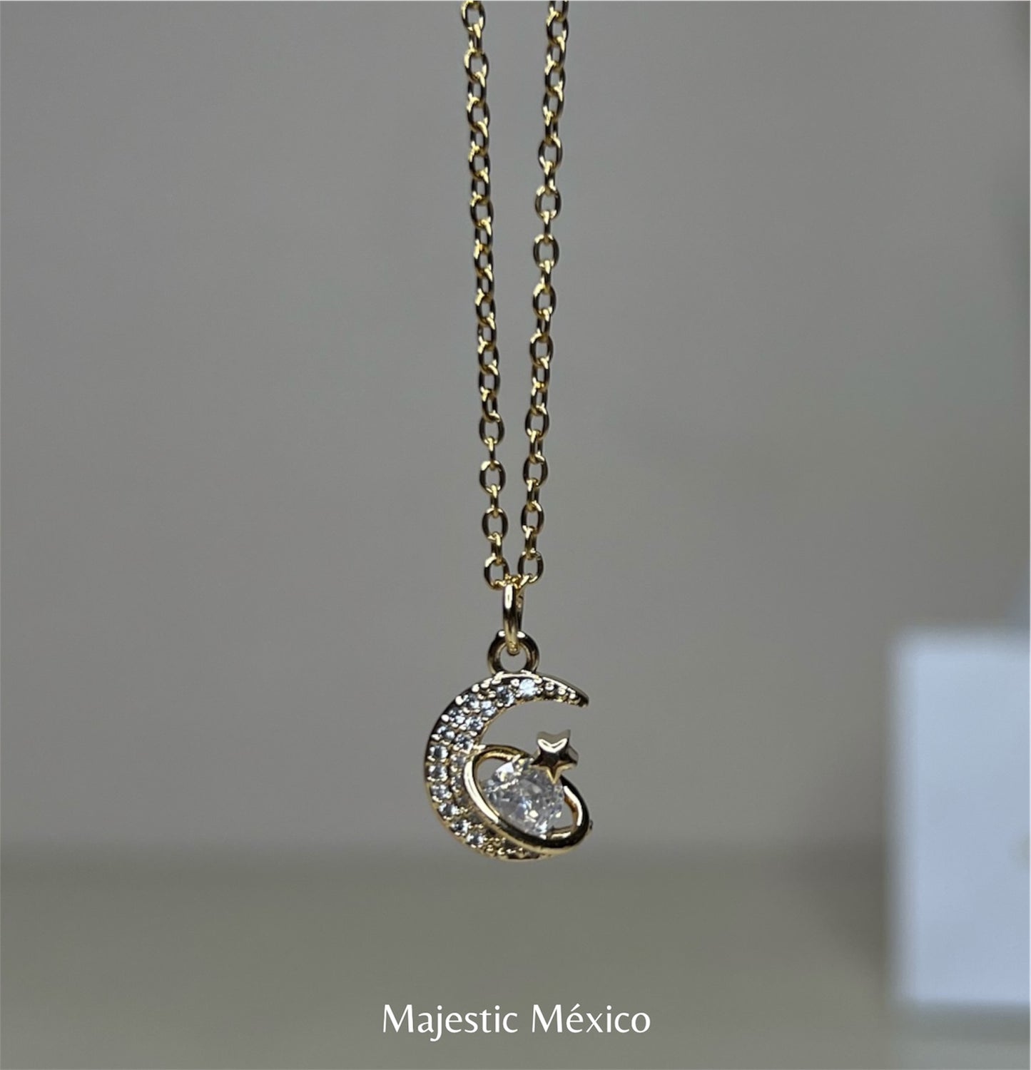 Collar Cosmos Luna y Saturno