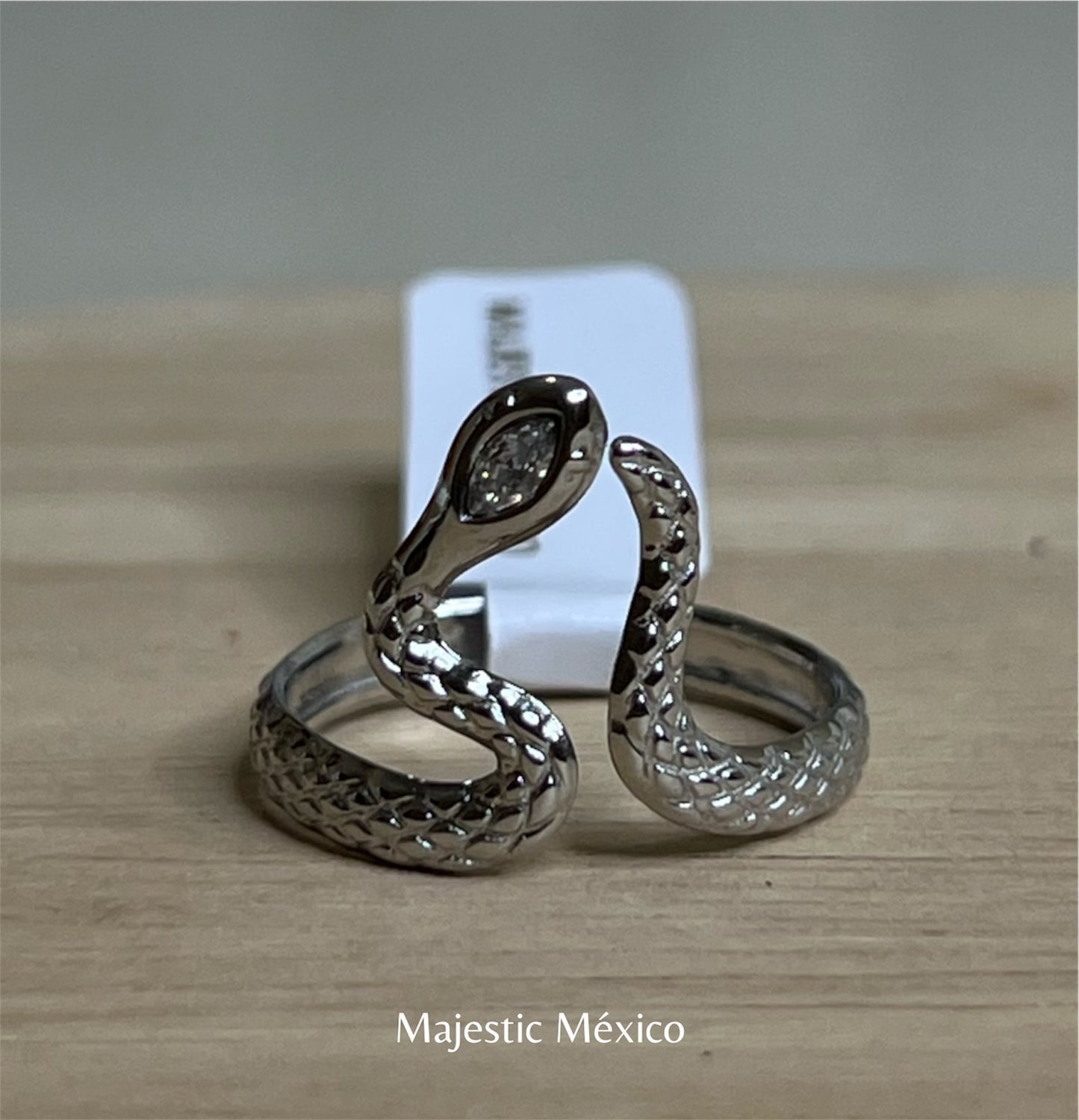 ANILLO AJUSTABLE VÍBORA CON CRISTAL