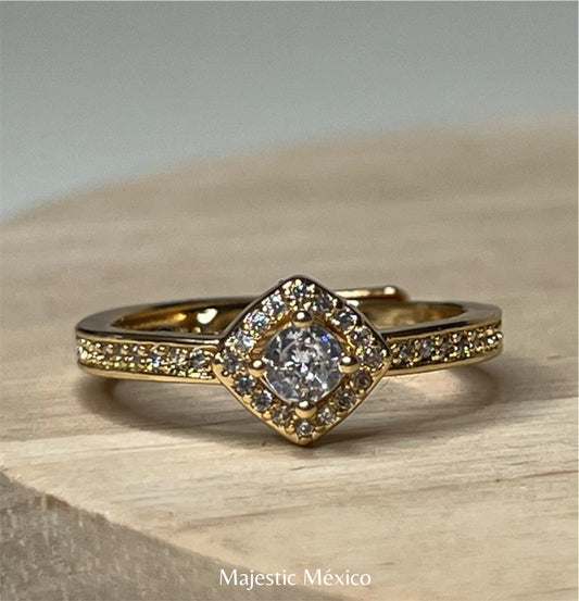ANILLO ROMBO CON CIRCONIAS