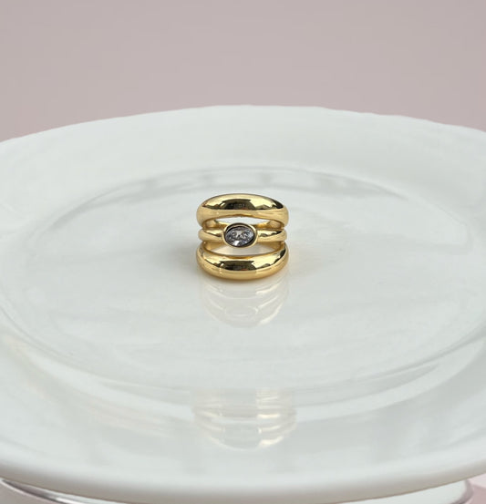 TRIPLE CHUNKY RING