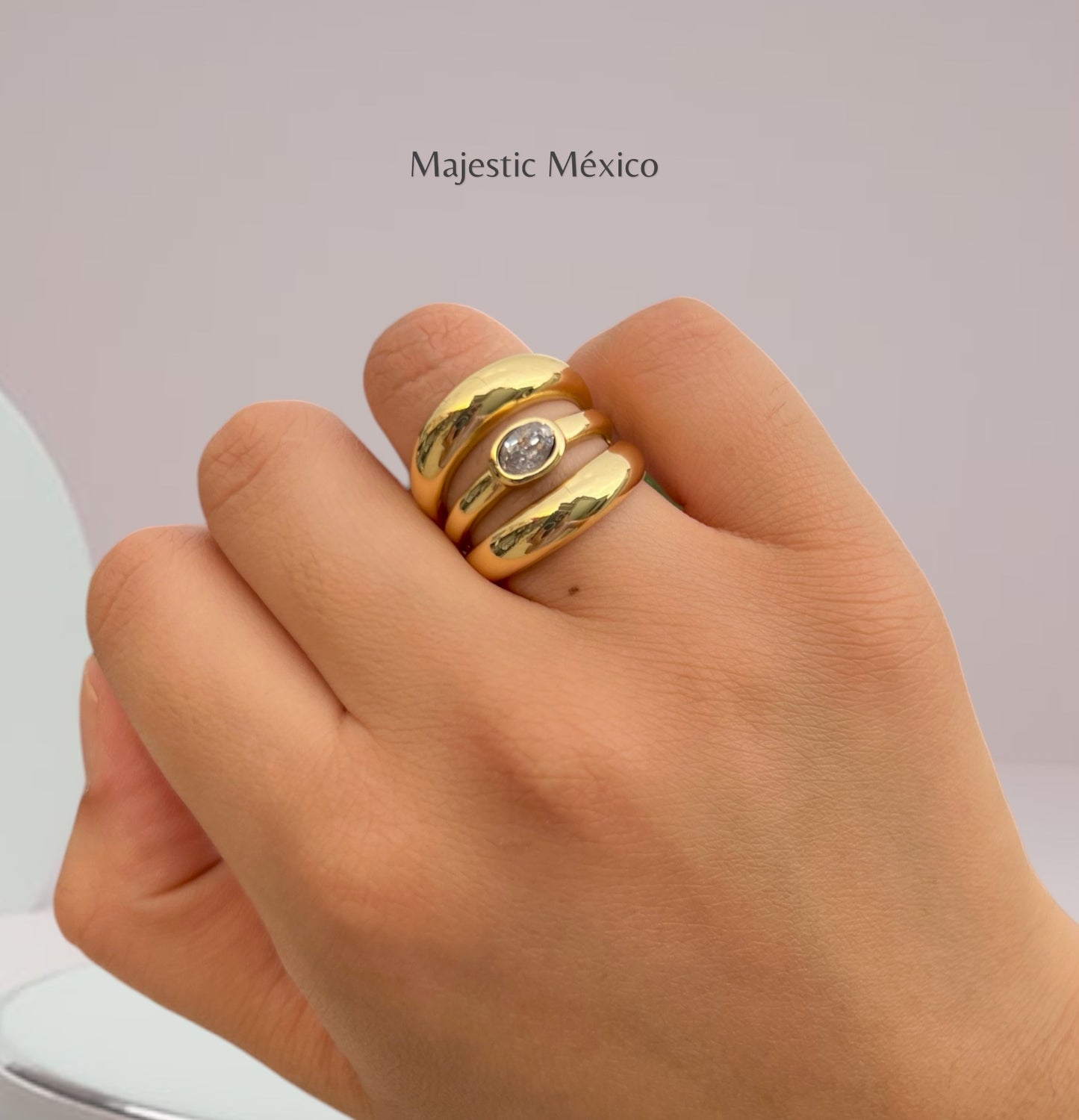 TRIPLE CHUNKY RING