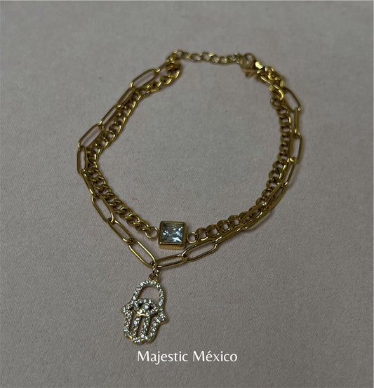 PULSERA DOBLE MANO DE FÁTIMA