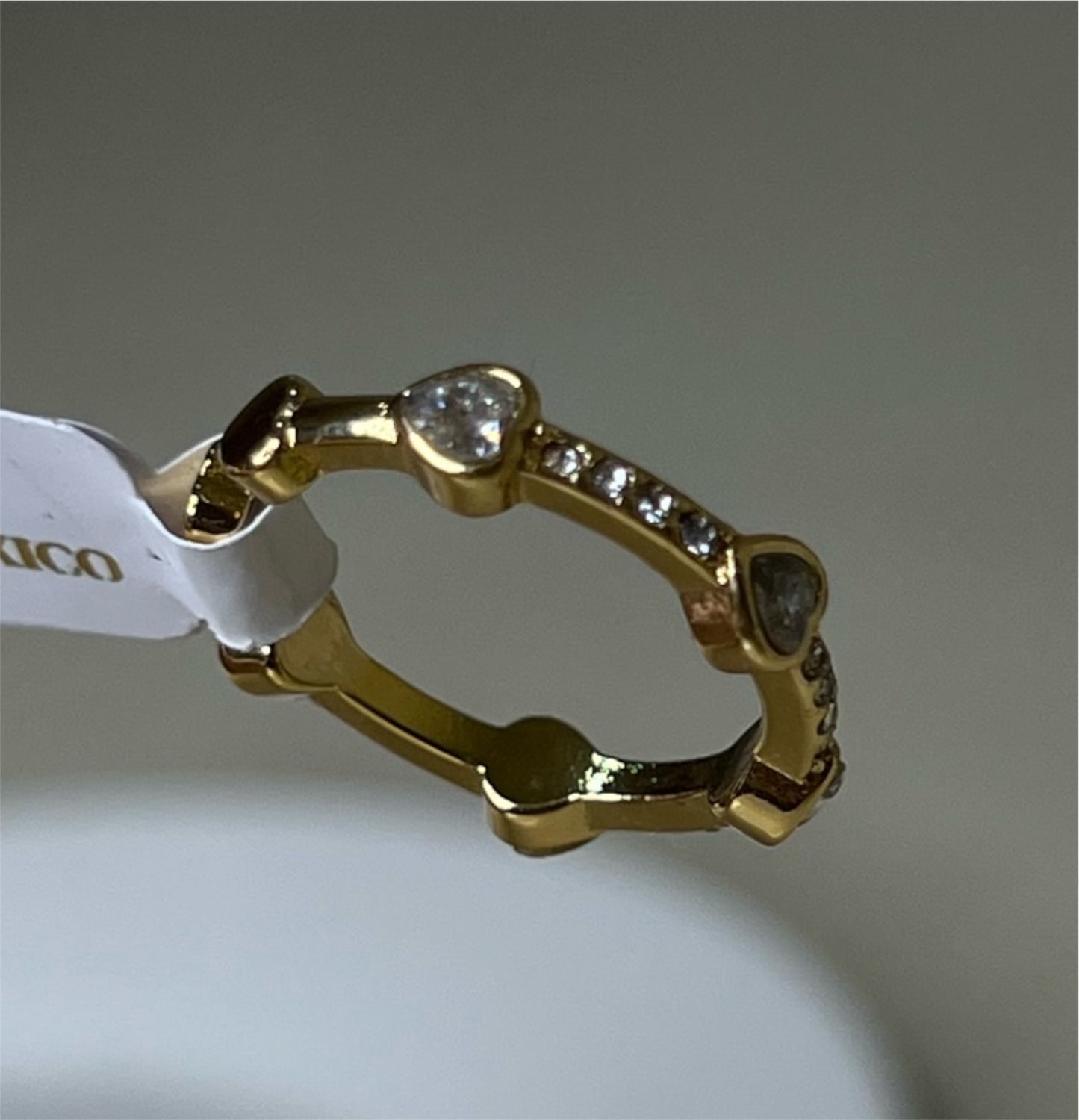 ANILLO MEDIO DEDO CORAZONES DE CRISTAL