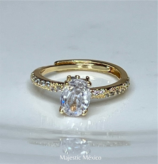 ANILLO AJUSTABLE CON ZIRCONIA OVAL
