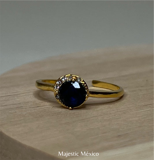 ANILLO AJUSTABLE CRISTAL AZUL